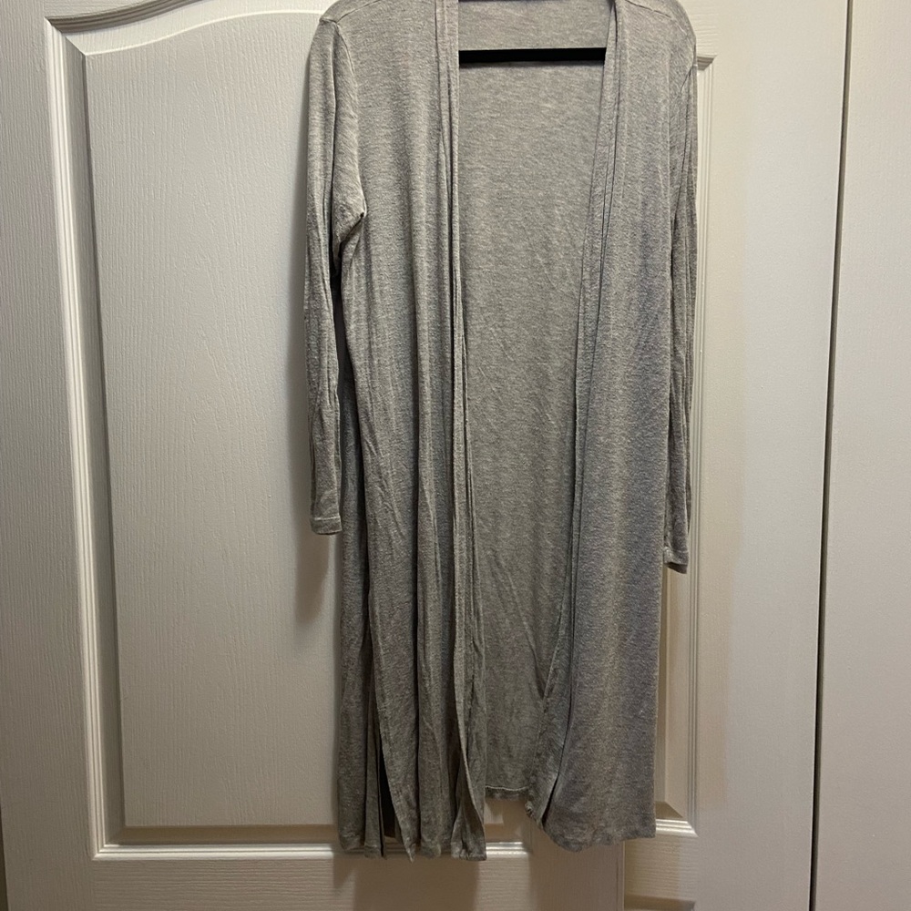 Gray Longline Cardigan